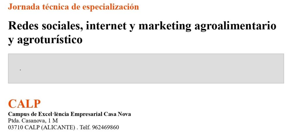  Redes sociales, internet y marketing agroalimentario y agroturístico (CALPE)
